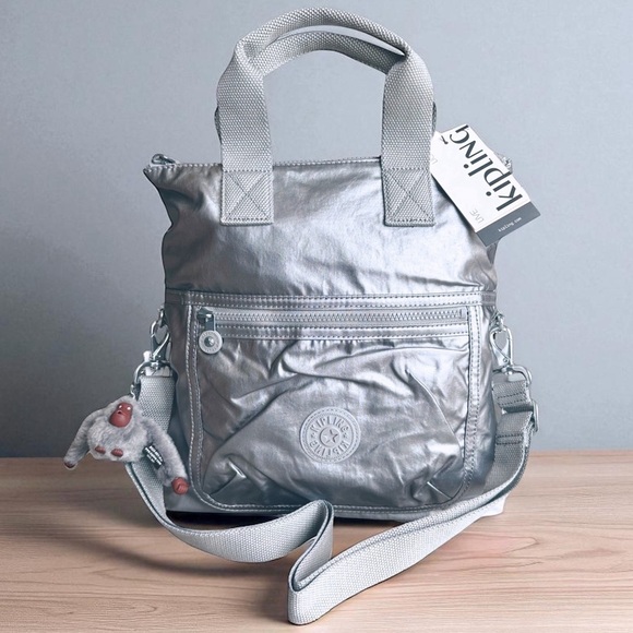 Kipling Eleva Metallic Nylon Tote Bag - Picture 1 of 9